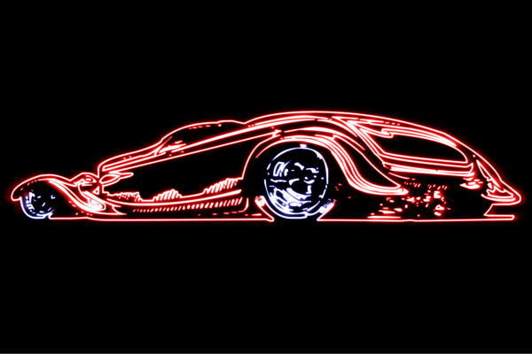 ネオン 車2 くるま クルマ 鉄道車両 CAR 乗用車 商売人 カスタム ネオン点火装置 電飾 LED 点火装置 息吹き neon 貼り出し 照度 室内装飾 バス発着場 ネオンサイン アメリカン雑貨 かっこいい