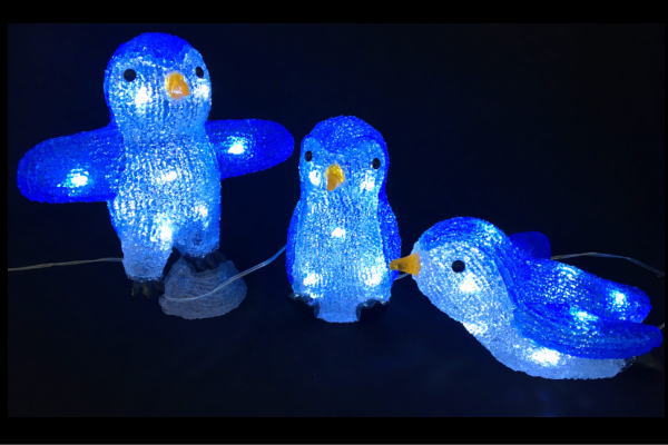 【イルミネーション】スリーペンギン【ペンギン】【ぺんぎん】【海】【鳥】【クリスタル】【立体】【動物】【アニマル】【グロー】【LED】【クリスマス】【電飾】【モチーフ】【3D】