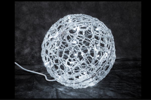 イルミネーション　クリスタルグローボールホワイト　30cm　ボール　ぼーる　球　ライト　LED　3D　装飾　飾り　アート　輝き　電飾　モチーフ　イルミ　クリスタル　グロー　クリスマス｜ＡＯＩデパート