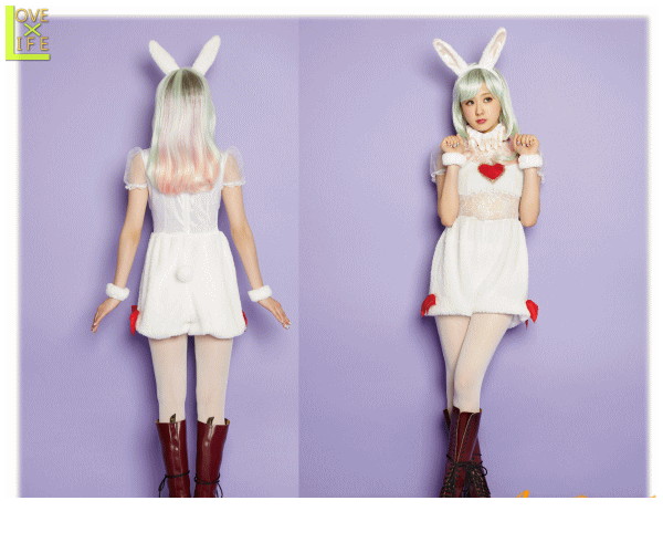 レディ　LLL　Baby Heart Bunny　ハートバニー　ウサギ　ラビット　AMO　ふしぎの国のアリス　仮装　衣装　コスプレ　コスチューム　ハロウィン　パーティ　イベント　かわいい　かわいい衣装でかっこよく着こなし AMOプロデュースのコスチュームブランド画像