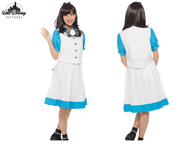 レディース　アリス不思議の国のアリス　スクールユニフォーム　制服　プリンセス　お姫様　ディズニー　Disney　ハロウィン　コスプレ　コスチューム　衣装　仮装　かわいい