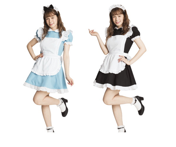 レディ　メイドとアリスリバーシブル　メイド　アリス　ガール　仮装　衣装　コスプレ　コスチューム　ハロウィン　パーティ　イベント　かわいい｜ＡＯＩデパート