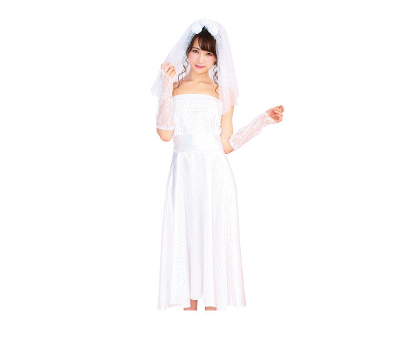 レディ　ハッピーウエディングウエディングドレス　ドレス　結婚式　ガール　仮装　衣装　集団仮装　集団コスプレ　コスプレ　コスチューム　ハロウィン　パーティ　イベント　かわいい