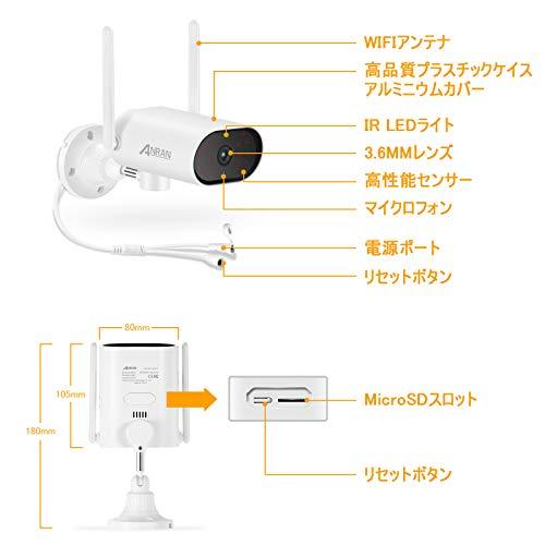 【500万高画素・180°パンカメラ】防犯カメラワイヤレス16インチIPS液晶モニター2TBHDD内蔵1920P監視カメラ屋外無線wifi防犯カメラ8台まで増設可能音声録画単方向通話ネットワークカメラ監視カメラIP66防水