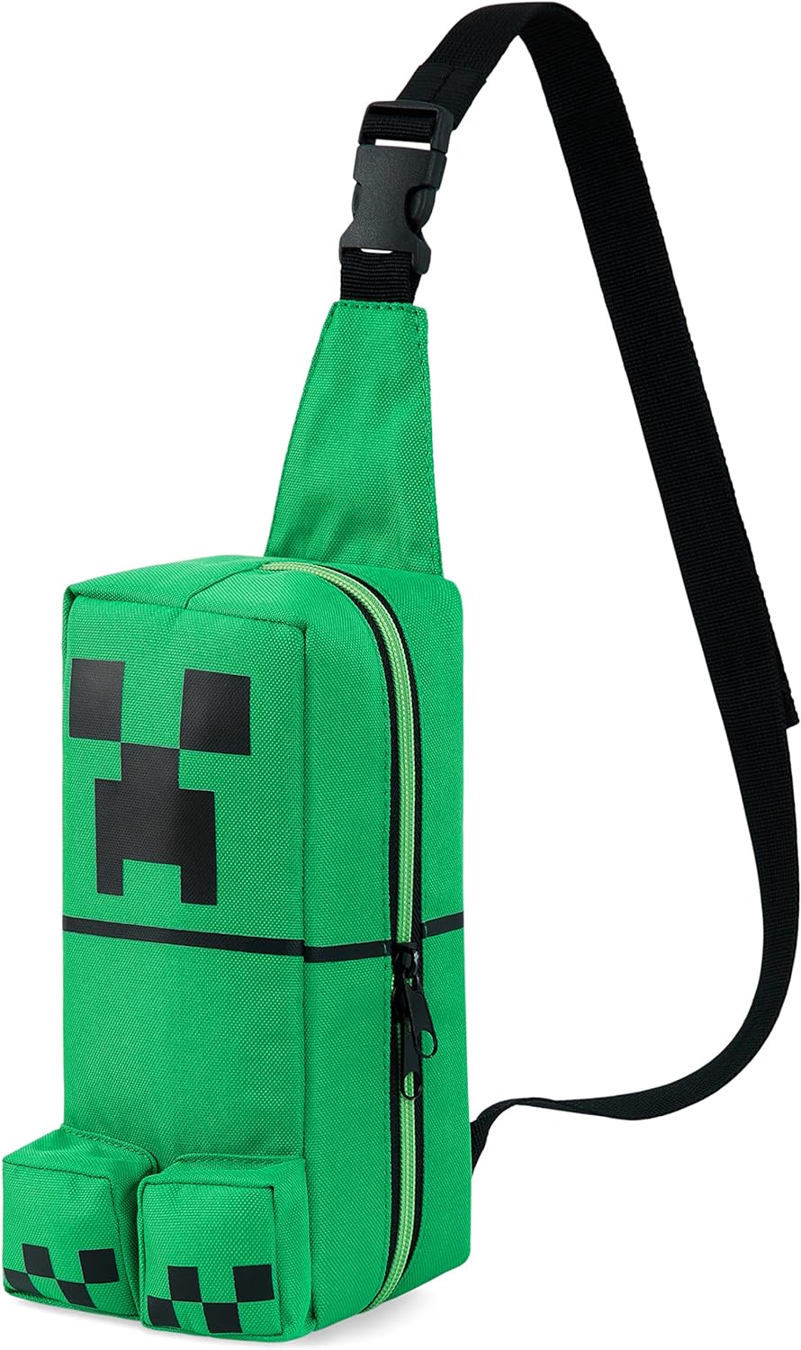 【並行輸入品】 任天堂 スイッチ 収納 マインクラフト リュック バッグパック マイクラ クリーパー 肩掛け リュックサック ニンテンドー 子供 幼児 保育園 幼稚園 小学生 遠足 通学 旅行 女の子 男の子 プレゼント Minecraft Boys Crossbody Bag with Adjustable Strap