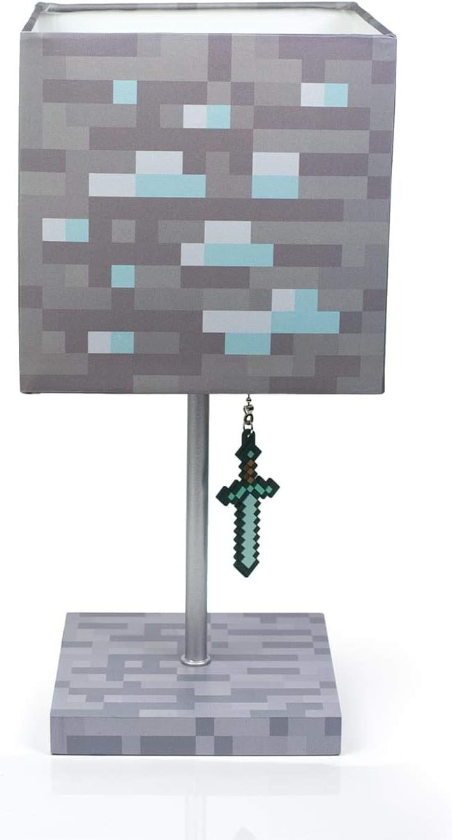 【並行輸入品】 マインクラフト ダイヤモンド 鉱石 ブロック デスクランプ 3D ダイヤモンド ソード付き 寝室 デスク リビングルーム プレイルーム用の LED ムードライト付き ナイトスタンド テーブルランプ ホームデコレーション 子供部屋 マイクラ ランプ Minecraft