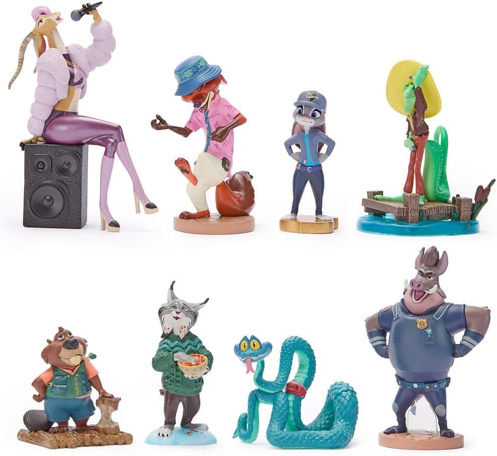 ディズニーストア ズートピア2 フィギュア セット 8体セット 背景付き 二段ディスプレイ キャラクターコレクション ごっこ遊び ままごと おもちゃ 誕生日 クリスマス 女の子 男の子【並行輸入品】Disney Store Official Zootopia 2 Figure Set