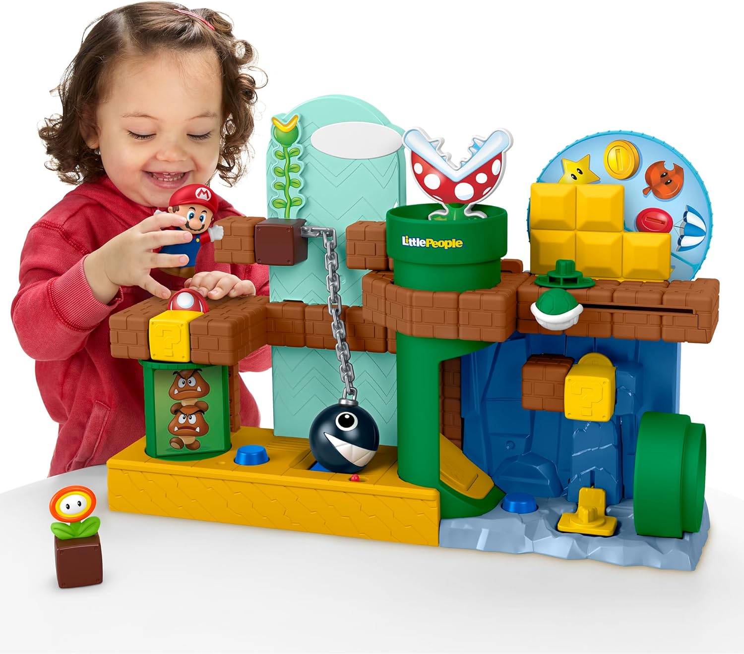 フィッシャープライス リトルピープル マイマリオ アドベンチャー プレイセット 音楽 サウンド付き マリオ フィギュア 幼児向け ごっこ遊び ままごと おもちゃ 誕生日 クリスマス 女の子 男の子【並行輸入品】Fisher-Price Little People Toy My Mario Adventure Playset