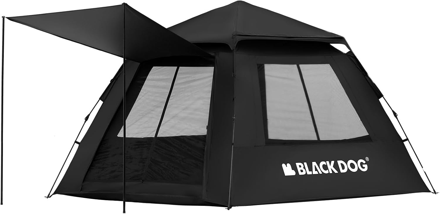 BLACKDOG テント ワンタッチ 3～4人用 閑居2.1アウトドアキャンプ Amazon.co.jp: 【公式】BLACKDOG テント ワンタッチ 3～4人用