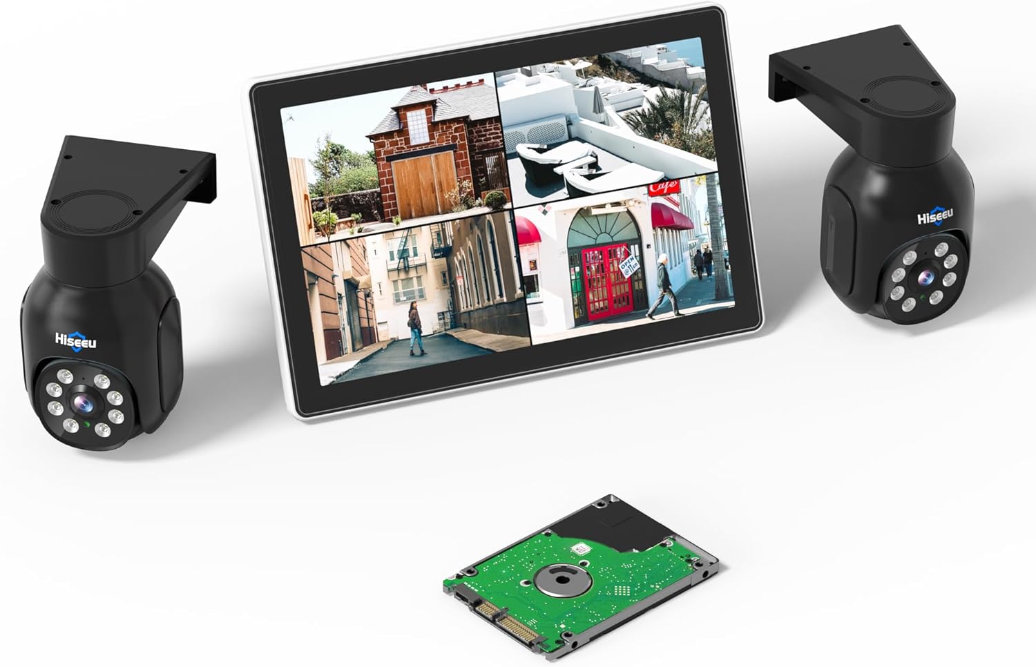 楽天市場】防犯カメラ ワイヤレスHiseeu 一体型NVR 1920P 500万画素 4