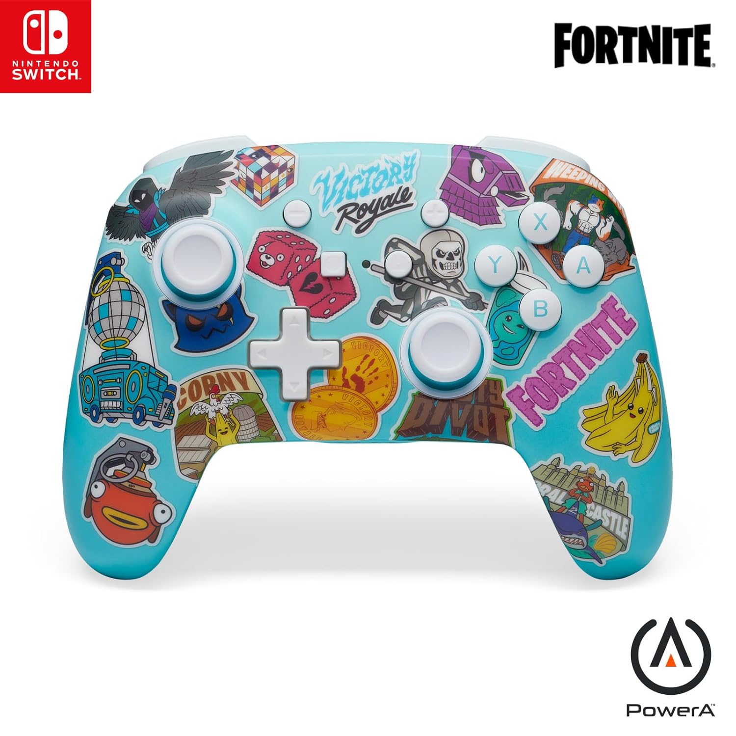 PowerA フォートナイト 強化 ワイヤレス コントローラー Nintendo Switch/Switch 2 / Switch Lite/OLEDモデル用 - Fortnite Sticker Mania - ゲームパッド、ゲームコントローラー、公式ライセンス商品 スイッチ スイッチ2 【並行輸入品】