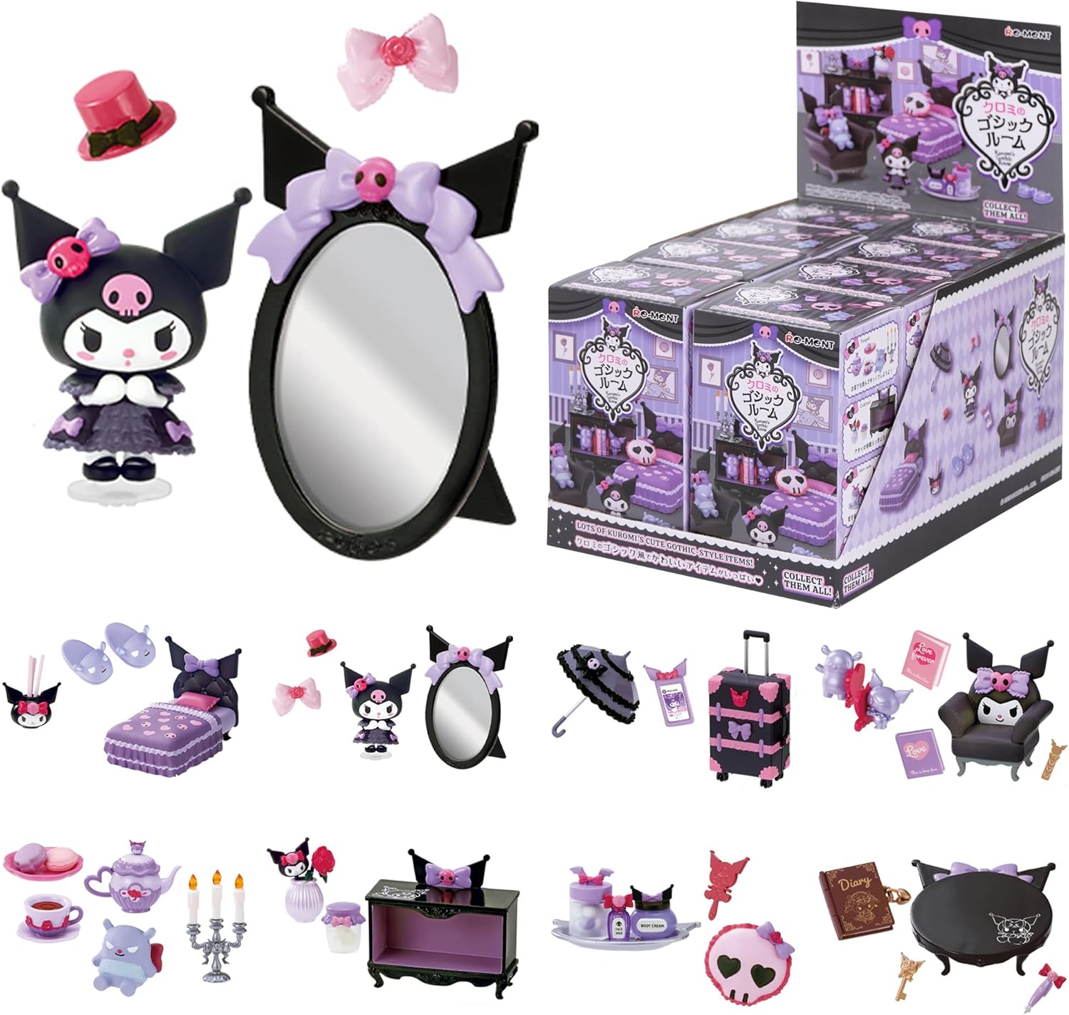 月暈キティ＆フレンズ クロミのゴシック御部屋 細密画 図形仕掛ける 8体フルセット サンリオ堅苦しさ 目かくしボックス席 パノラマ周囲の状況付き添い人 手あそび ごっこ命のせんたく ままごと 手あそび 生まれ落ちる日 クリスマス うしろ帯 御坊っちゃん【並行輸入品】