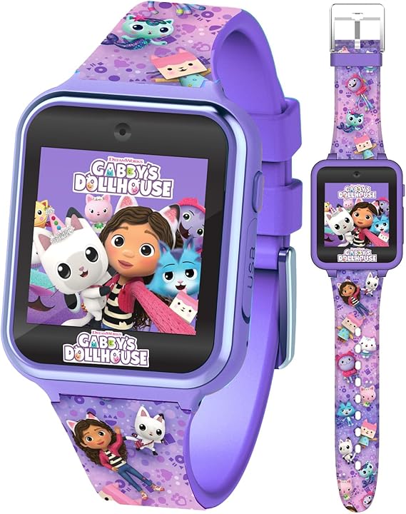 ギャビーのドールハウス スマートウォッチ 自撮りカメラ ゲーム付き 子供用 健康管理＆学習ツール ごっこ遊び ままごと おもちゃ 誕生日 クリスマス 女の子 男の子 Accutime Kids Gabby's Doll House Purple Educational Touchscreen Smart Watch 【並行輸入品】