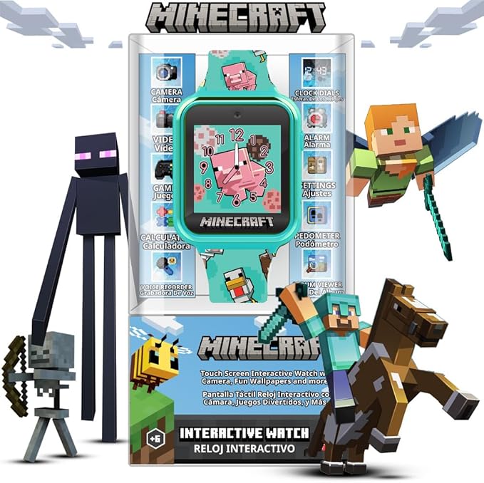 マインクラフト キッズ スマートウォッチ｜カメラ ゲーム 歩数計付き 子供用スマートウォッチ 男の子 女の子 幼児向け USB充電式 マイクラ ごっこ遊び ままごと おもちゃ 誕生日 クリスマス 女の子 男の子 Minecraft Kids Smart Watch【並行輸入品】 7,172円