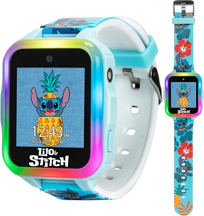 ディズニー スティッチ キッズ スマートウォッチ｜カメラ ゲーム 歩数計付き 子供用スマートウォッチ 男の子 女の子 幼児向け USB充電式 ごっこ遊び ままごと おもちゃ 誕生日 クリスマス 女の子 男の子 Disney Stitch Kids Interactive Smartwatch【並行輸入品】