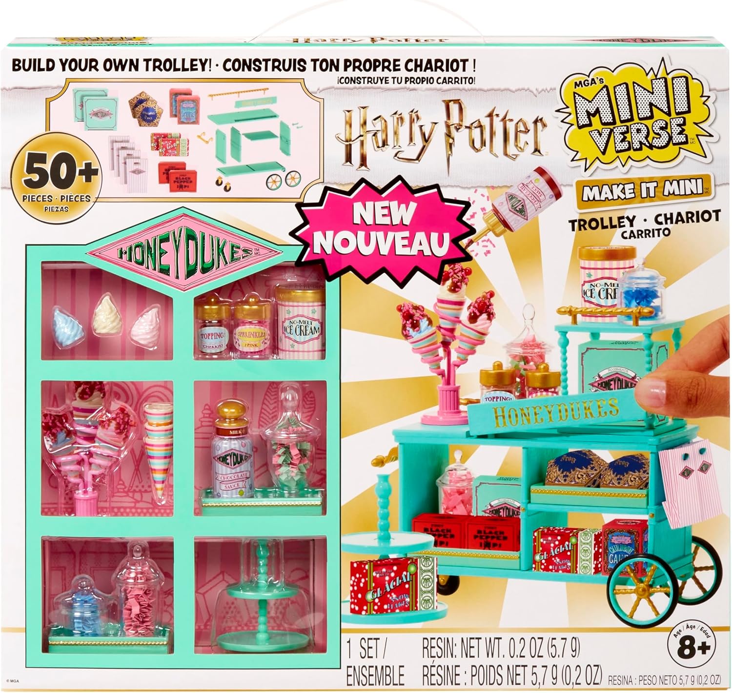 ミニバース ハリー・ポッター｜50ピース以上 ミニチュアDIYプレイセット レジン遊び 限定レプリカフード付き 8歳以上 ごっこ遊び ままごと おもちゃ 誕生日 クリスマス 女の子 男の子 MGA's Miniverse Make It Mini Honeydukes Trolley Harry Potter 【並行輸入品】