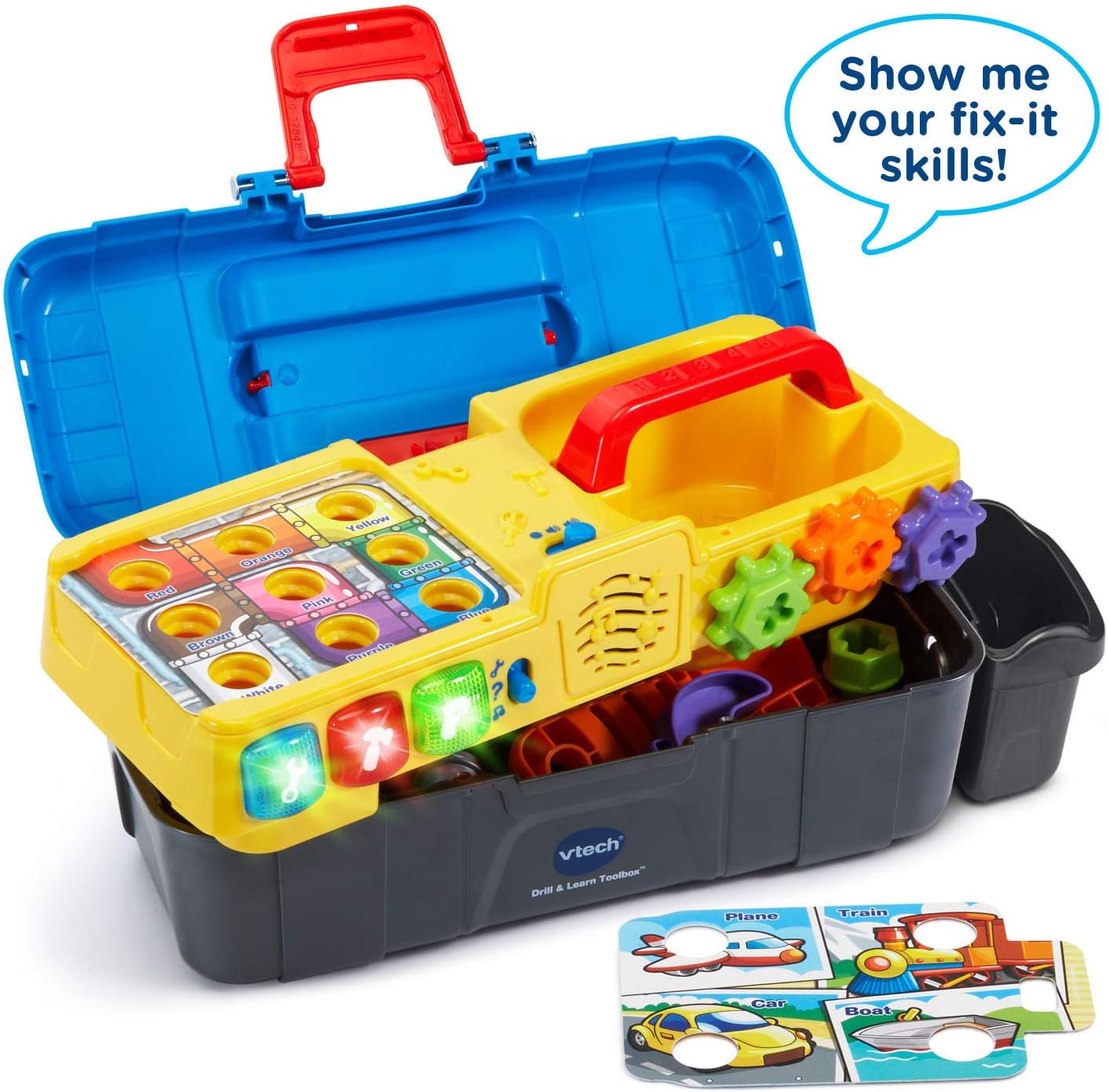 VTech ドリル&ラーン ツールボックス 大工|2~5歳向け 知育 工具おもちゃ ライト&サウンド付き ドリル・ハンマー・レンチ付 ごっこ遊び ままごと おもちゃ 誕生日 クリスマス 女の子 男の子 VTech Drill and Learn Toolbox 【並行輸入品】|AOITRADE店