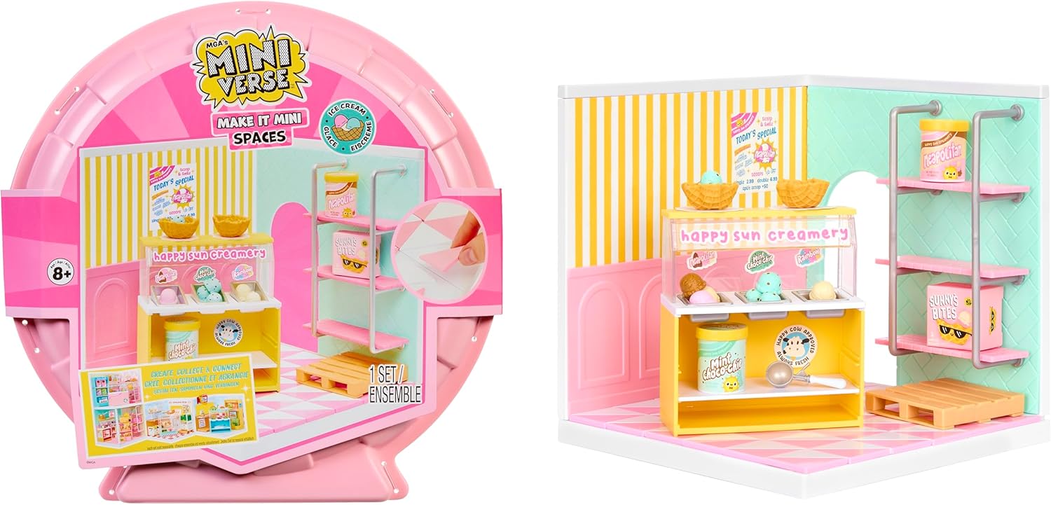 MGA ミニバース Make It Mini Spaces アイスクリームショップ｜DIY ミニチュア 空間 組み立て カスタマイズ ディスプレイ ごっこ遊び ままごと おもちゃ 誕生日 クリスマス 女の子 男の子 MGA's Miniverse Make It Mini Spaces Ice Cream Shop【並行輸入品】
