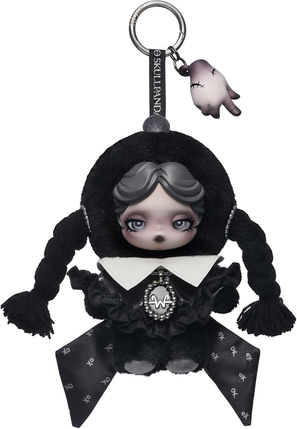 POP MART SKULLPANDA × Wednesday ぬいぐるみ 定まり品 古典派音楽御召しもの｜寄せあわせ図形 ポップマート ウェンズデー アダムス身寄り  ごっこ命のせんたく ままごと 手あそび 生まれ落ちる日 クリスマス 御嬢さん お坊っちゃん【並行輸入品】 POP MART SKULLPANDA × Wednesday Plush