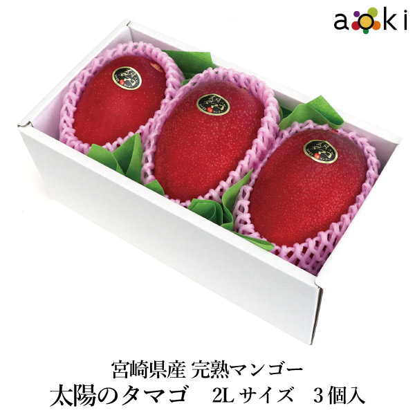 宮崎県産完熟マンゴー　太陽のタマゴ 2Lサイズ　3個入[太陽のタマゴ　2Lサイズ]RC 送料込 果物詰め合わせ 誕生日 プレゼント 御祝 内祝 結婚 御見舞 お礼 快気祝 お祝い くだもの  贈り物 お供え物 季節のフルーツ
