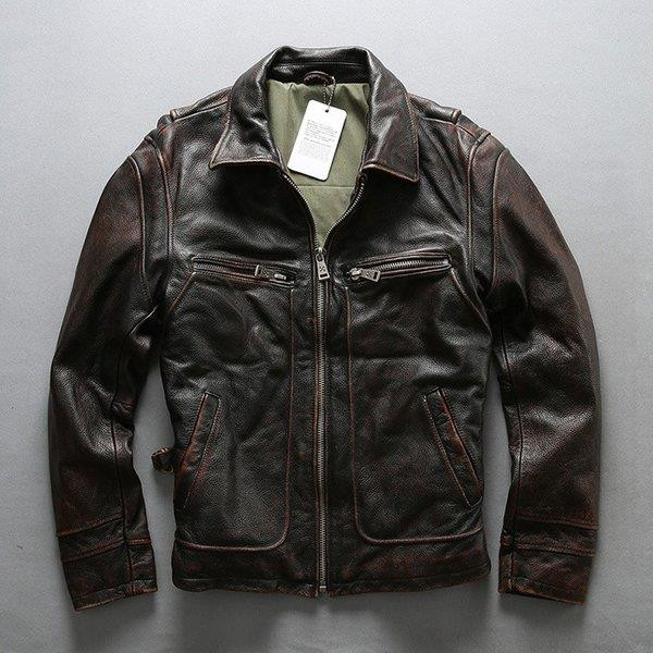 【第四次元押さえる10%OFF】本革上衣 ライダースジャケット 牛皮 返り咲き ヴィンテージ ユーズド産業 折り襟 なめし革上衣 革ジャン メンズ 貨物輸送無料