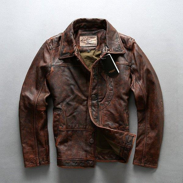 【第四次元押さえる10%OFF】牛皮上衣 本革自動二輪車上衣 牛皮 ライダースジャケット 折り襟 革上衣 歳月 革ジャン なめし革上衣 メンズ  貨物輸送無料