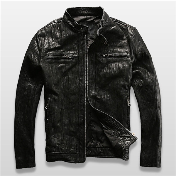 【時間限定10%OFF】羊革ジャケット レザージャケット 本革 革ジャン 折り襟 羊革 バイクジャケット ライダースジャケット バイクウェア メンズ お洒落 ファッション 送料無料｜アオキ商店高森台