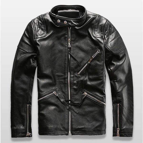 【時間限定10%OFF】牛革ジャケット レザージャケット 本革 細身タイプ 牛革バイクジャケット ライダースジャケット バイクウェア メンズ 父の日 お洒落 ファッション 送料無料