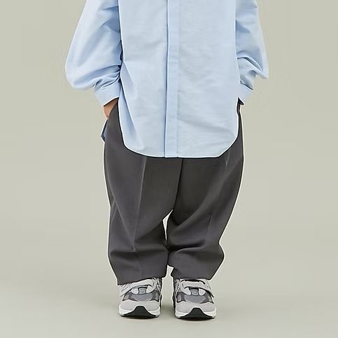 polyester canapa 1tuck pants ワンタックテーパードパンツ【セレモニー オケージョン】MOUN TEN.【マウンテン】（110～150/4サイズ）mp56-1502［セール対象外］(ブラック/1月下旬入荷予定）