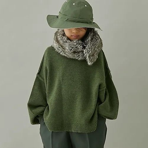 【2024秋冬】MOUN TEN.【マウンテン】merino wide back york knit メリノウールセーター（2色）（110～150/4サイズ）mk08-1602［セール対象外］