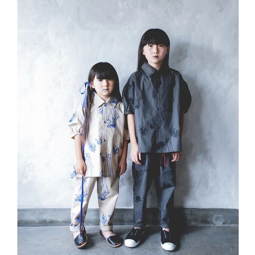 【2022春夏】michirico【ミチリコ】Holiday TEX shirts（2色）（90～150/5大いさ）mr22ss-14［貨物輸送込］ トップス-キッズファッション-キッズ・ベビー・マタニティ