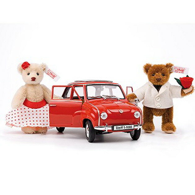 シュタイフ 数量限定品 テディベア Steiff ドイツショップ限定 2008年発売 「GoggoMobile with テディベア 2体 セット」｜あおねこ商店