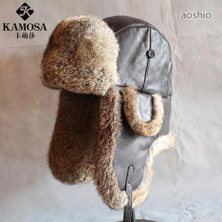 飛行士帽 防寒 ラビットファー シープスキン 鳥打ち帽 獣の皮 メンズ レディース 革 耳保護すること 旗がしら 秋冬 ユニ一発やる スキーの板 韓国