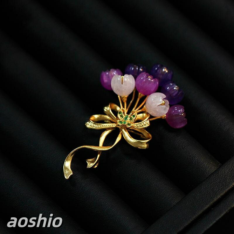 胸飾り レディース パープル スズラン パール 酸化ジルコニウム 硝子 お花動機 袈裟ゼムクリップ 包みかくし名取り草 前胸部取りまかなう 雅びやか 雅びやか 個人的特徴的 目論む 銅製 晴れ晴れしい 御膳上等感