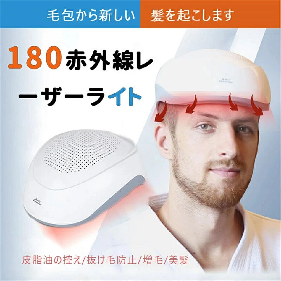 育毛ヘルメット 赤色 led 育毛 赤色光 レーザー 育毛システム180個 頭皮ケア 頭髪ケア 植毛補強 髪 薄毛脱毛治療 発毛促進 発毛 養毛 薄
