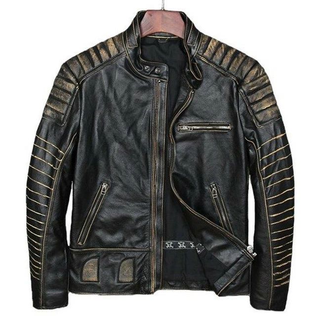 春秋 本革ジャケット フライトライダースジャケット カッコイイファッション 革ジャン レザーコート カジュアル防風 牛革製ジャケット 送料無料