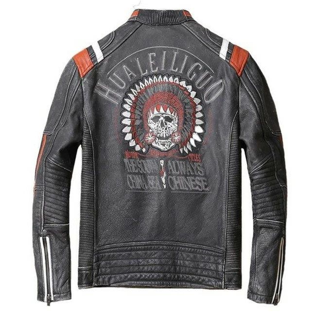 春秋冬 本革ジャケット カッコイイ ライダースジャケット ファッション 革ジャン レザーコート カジュアル防風 牛革製スタジアムジャケット 送料無料