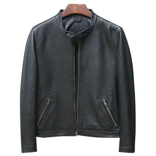 本革ジャケット 羊革製ジャケット カッコイイ ライダースジャケット 革ジャン レザーコート 防寒 防風　アウター　スタンドカラー 送料無料