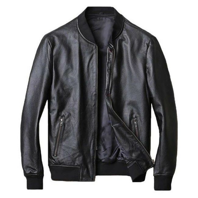 春秋冬 本革ジャケット カッコイイ ライダースジャケット ファッション 革ジャン レザーコート カジュアル防風 牛革製スタジアムジャケット 送料無料