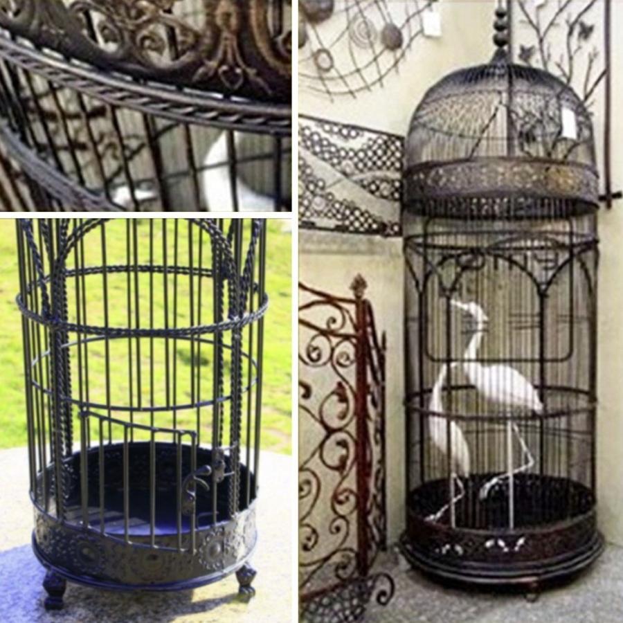 ペット用品 鳥籠 アイアン バード ケージ 98cm 団子取っ手付き 鳥かご 篭 ブラック ディスプレイ 開閉 鉄 ヴィンテージ風 インテリア バードゲージ 結婚式