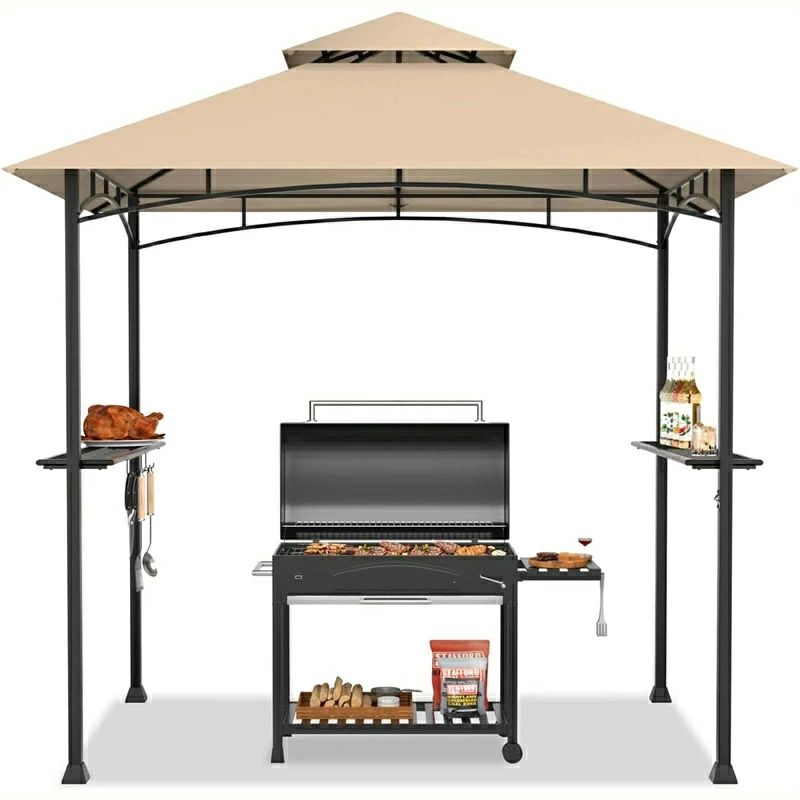 【2025年新発売】パーゴラシェード ガゼボ BBQ用 ガゼボ 日よけ パーゴラ 245x155x250cm スチール製ホーム キャノピー・ガゼボ 簡単設置 グランピング テラス オーニング