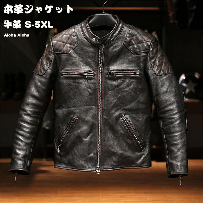 レザージャケット メンズ 本革ジャケット メンズ ライダースジャケット メンズ 本革 レザー 牛革 ジャケット 本革コート シングル 革ジャン ライダース アウター バイク 革ジャン MA-1 メンズ 防風 防水 防寒 大きいサイズ S-5XL