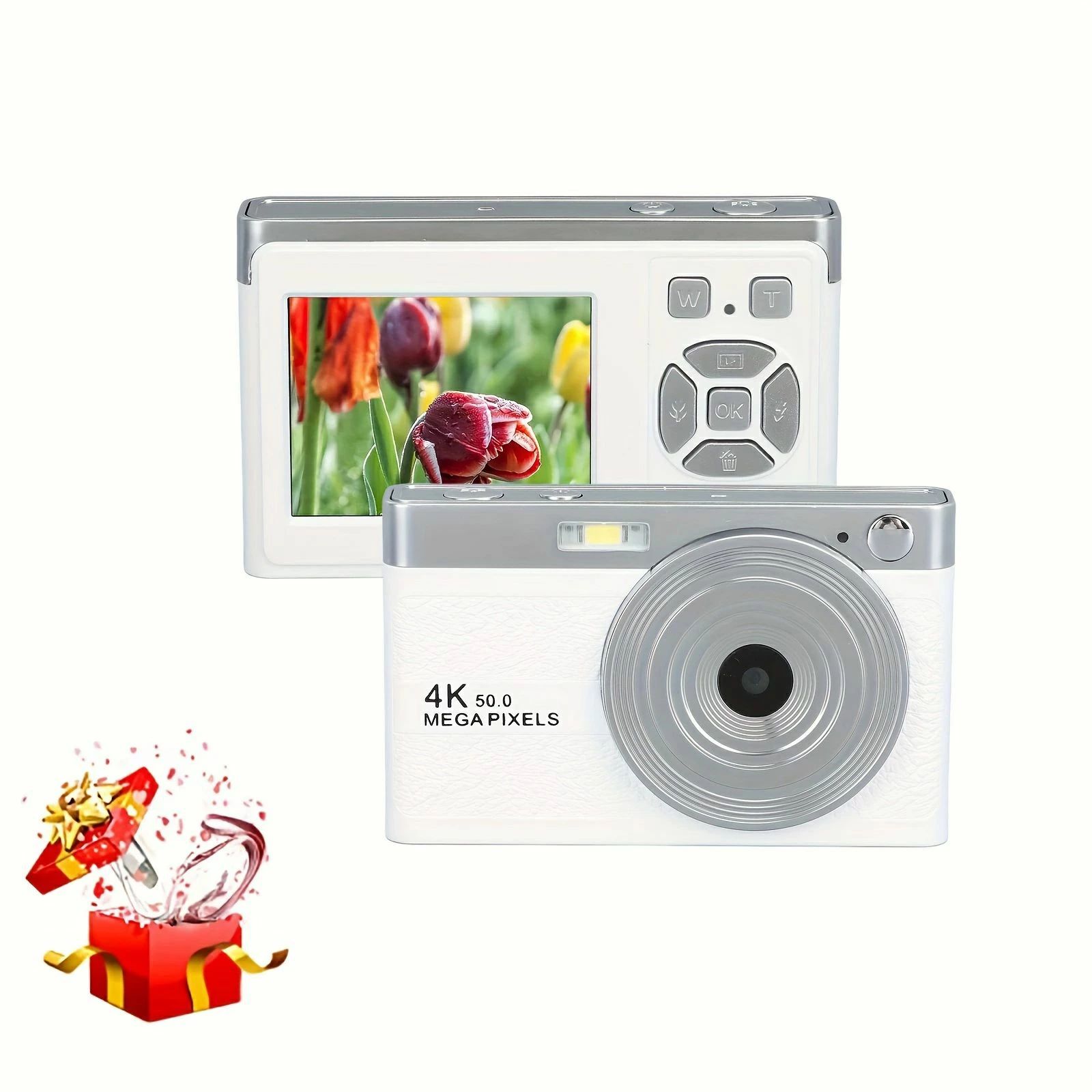 デジタルカメラ 小型ポータブル 1080P デジタル Vlog カム 2.2 インチ IPS LCD スクリーン高美容カメラ、フラッシュ付きモバイル検出 旅行 ギフト Vlog および生活記録に一般的 初心者 カメラ 女の子 男の子 プレゼント 小学生