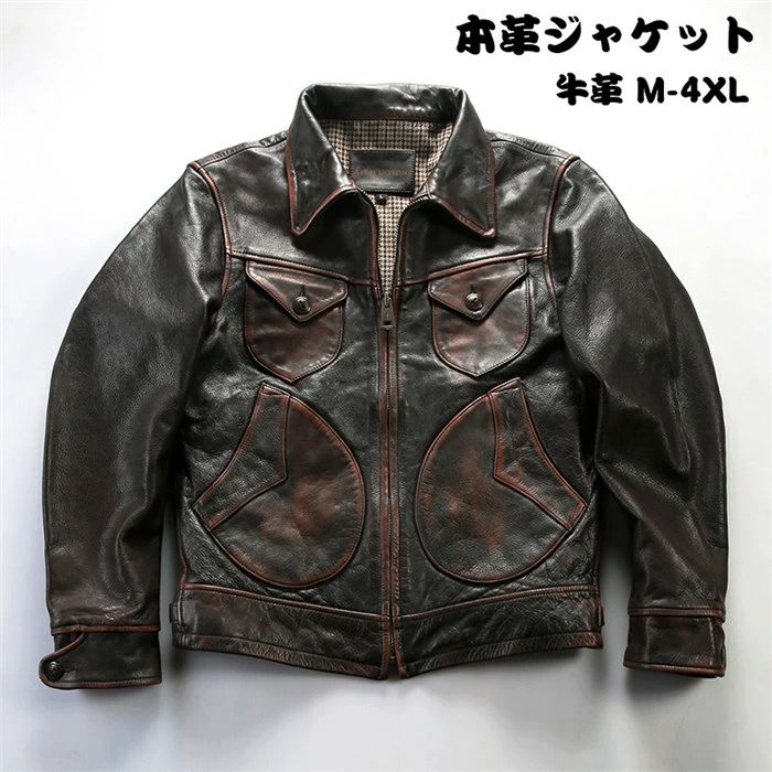 レザージャケット 本革ジャケット メンズ ライダースジャケット メンズ 本革 レザー ジャケット 本革コート シングル 革ジャン ライダース アウター バイク 革ジャン MA-1 メンズ 防風 防水 防寒 大きいサイズ S-4XL