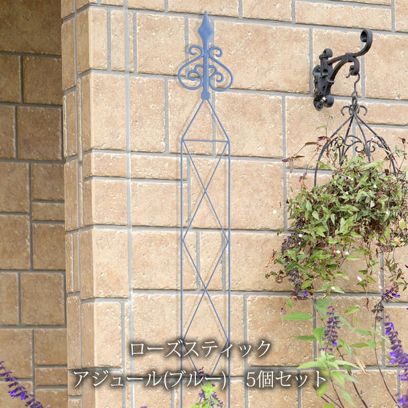 スティック 支柱 バラ クレマチス 誘引 つる性 おしゃれ タカショー ローズスティック アジュール ブルー 5本 B 5本セット 爽やかなフレンチテイストのブルー ブルー ルージュ Diasaonline Com
