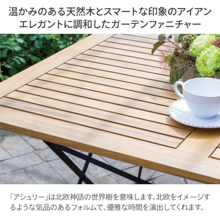 テーブル 机 屋外 家具 天然 木 アカシア タカショー アシュリー フォールドウッド ダイニングテーブル C Mysteelroof Com