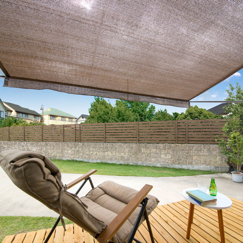 楽天市場 日よけ ひさし 紫外線 Uv カット 目隠し 目かくし 遮光 タカショー クールサマーオーニング 自立式 3000 モカ アーバングレー E 青山ガーデン