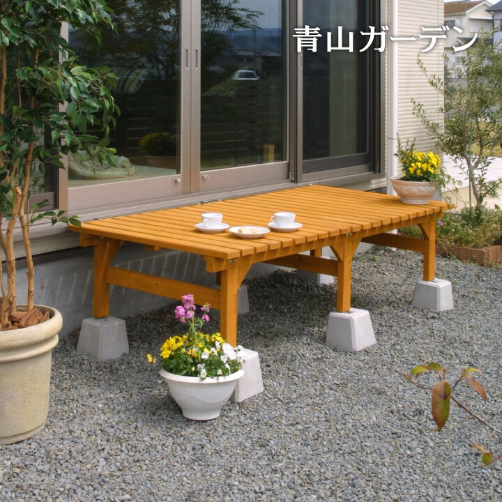 長椅子 甲板 木製 回廊 踏み台 イス 隼演芸会 / ウッディーDX長椅子 自然的 1800×900 /中型