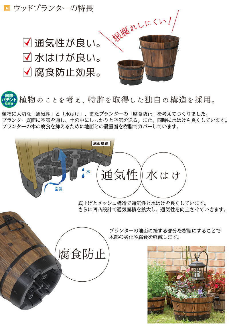 プランター タカショー 木 鉢 特許を取得した独自の構造のプランター タカショー 寄せ植え ガーデニング 農業 菜園 ウッドスクエアプランター 9 天然 2個セット ポット ガーデニング 9 C 青山ガーデン
