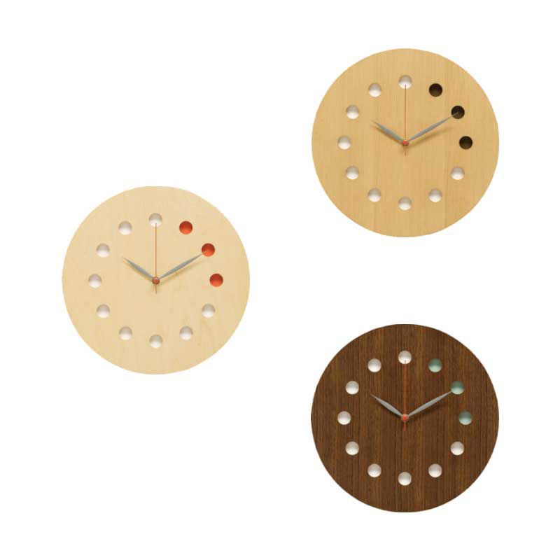 旭川のクラフト工房 cosine(コサイン)掛け時計（カラー） 木製 掛時計 【おしゃれ】 送料無料 【旭川家具】